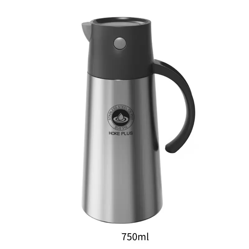

Stainless Steel Oil Pot, 25.36oz/750ml Oil Bottle, Opaque And Anti-oxidation, 316 Stainless Steel Seasoning Bottle, Automatic Sw