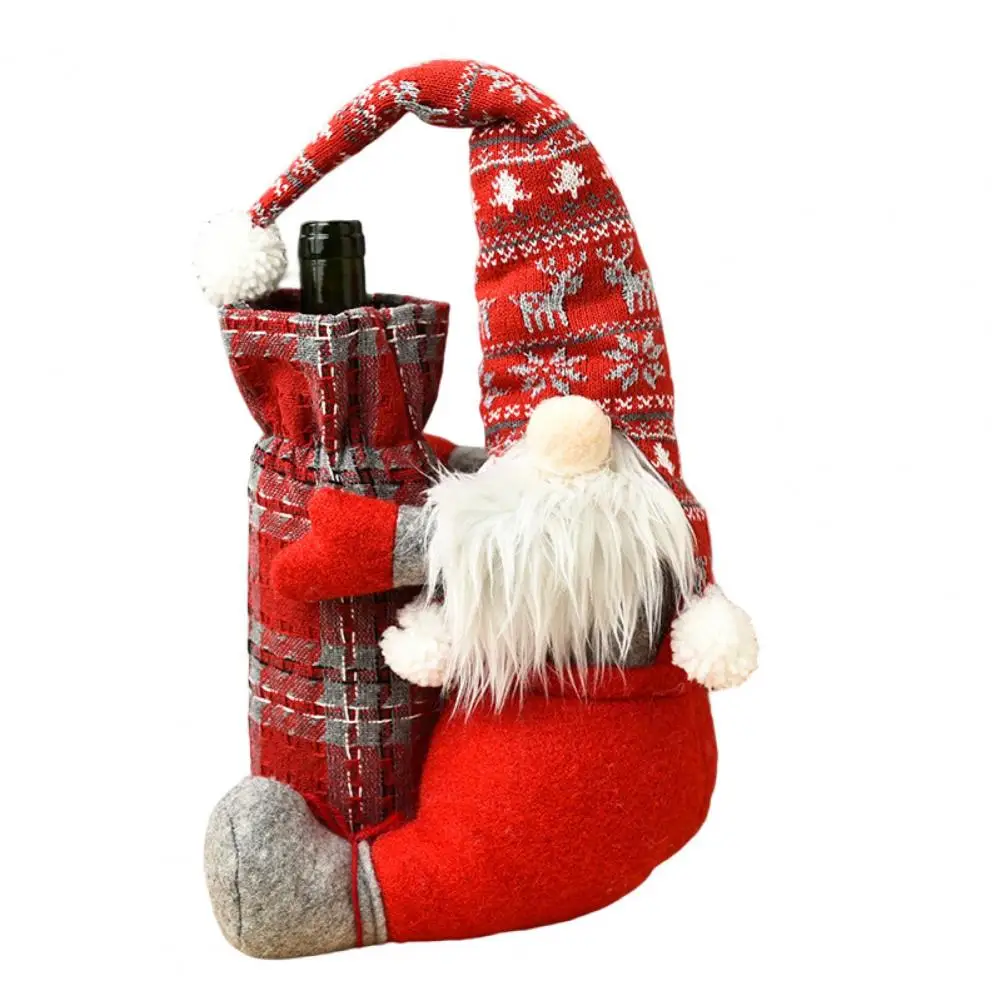 

Enhance Atmosphere No Odor Xmas Wine Bottle Cover Merry Christmas Decor for Household