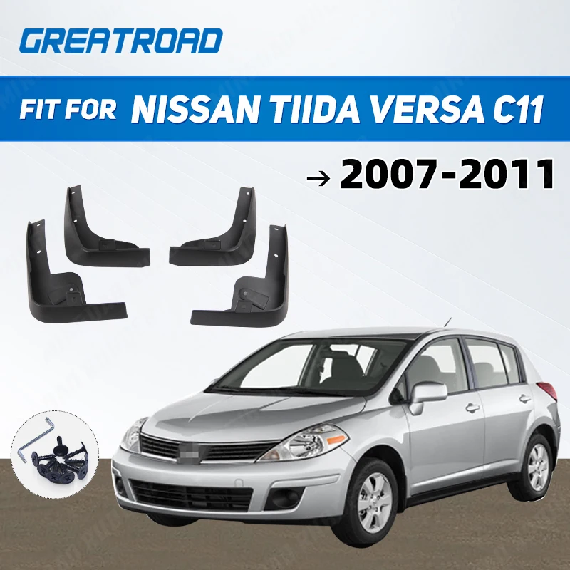 

Передние и задние брызговики для Nissan Tiida Versa C11 2007-2011, хэтчбек, крыло, брызговик, автомобильные аксессуары