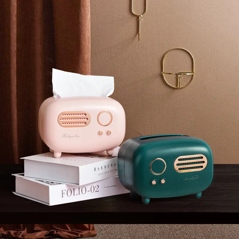 

Imitation Retro Radio Pull Paper Creative Living Room Decoration Coffee Table Tissue Box Drawer Home Decoration