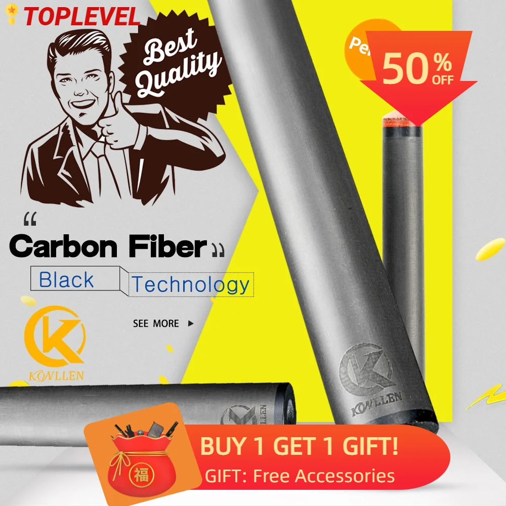 

KONLLEN Carbon Fiber Shaft 10.5mm/11.75mm/12.75mm Cue Shaft Carbon Fiber Shaft Billiard Pool Cue Stick Shaft Single Shaft Cue
