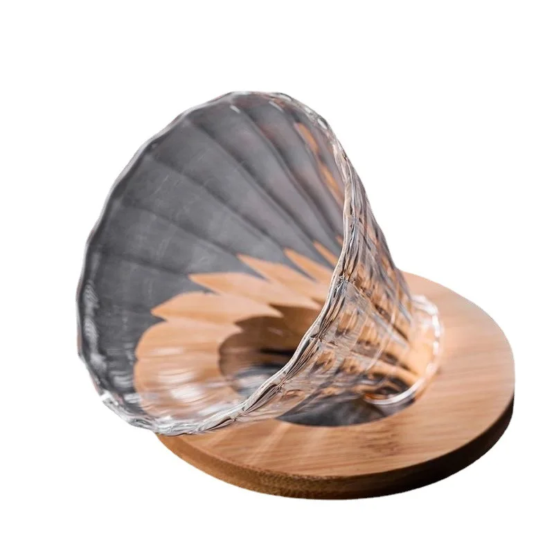 Портативное Многоразовое Умное Стеклянное Сито Для Кофе/чая С Деревянной