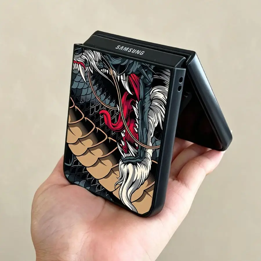 Чехол-накладка для Samsung Galaxy Z Flip 7 6 5 4 3 Flip4 Flip3 Flip6 Flip7 FE Flip5 с дизайном Дракон (art.: 3920daa7b045d) - 3920daa7b045d