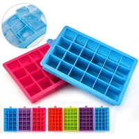 reusable 1524 grid silicone ice tray household refrigerator without lid ice box bar ice cube mold kitchen accessories tools