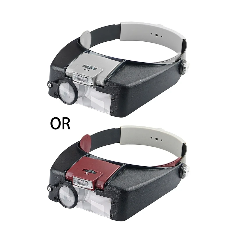 

Jewelers Head Headband Magnifier LED Illuminated Visor Glasses Loupe