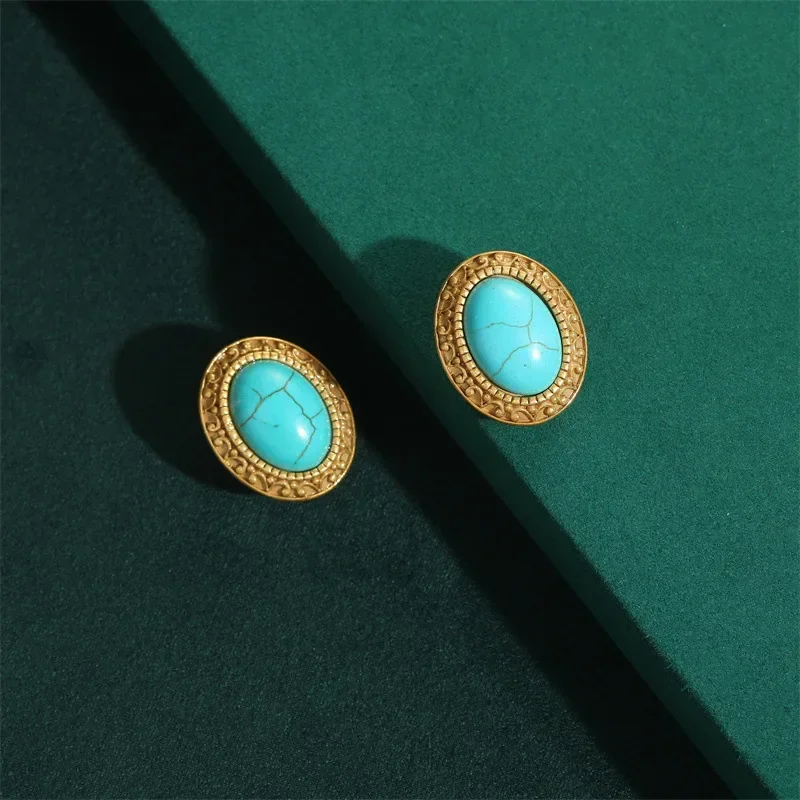 Набор ювелирных изделий ручной работы с головой красоты из синего камня