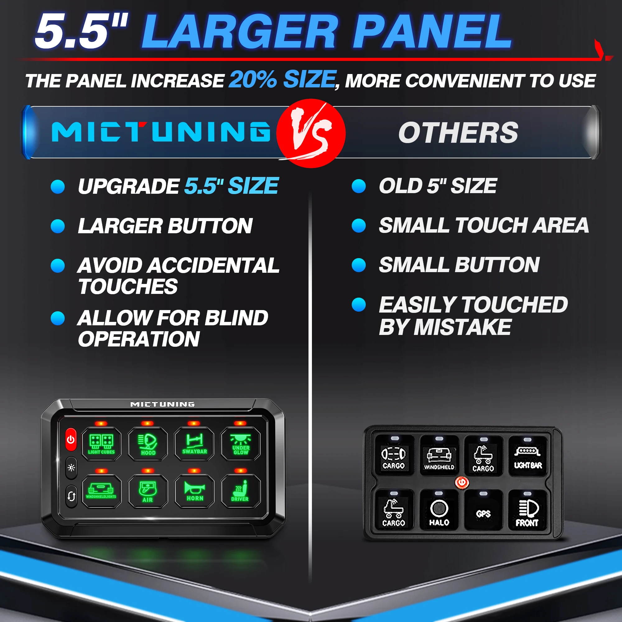 Панель переключателя на 8 клавиш 60 А 720/1440 Вт