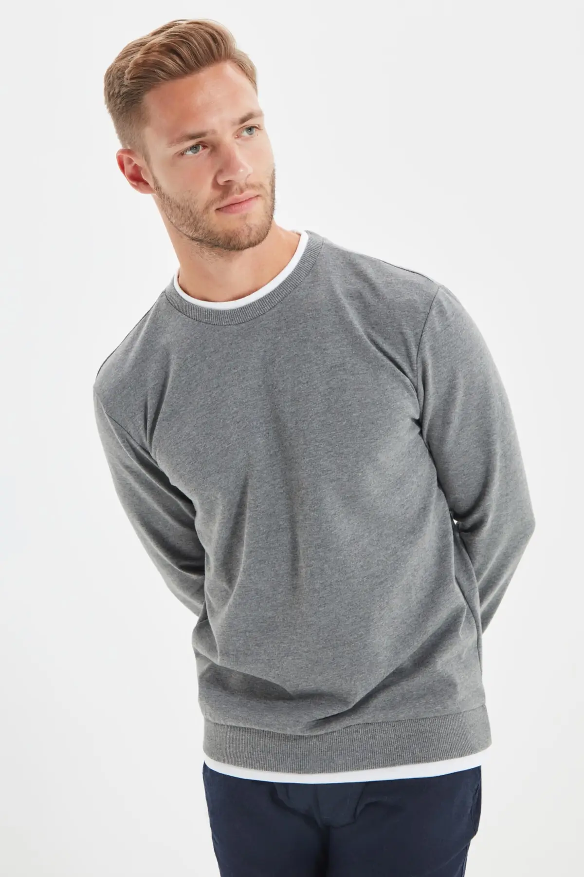 Trendyol Male Basic Regular Fit Sweatshirt TMNAW22SW0658 | Мужская одежда