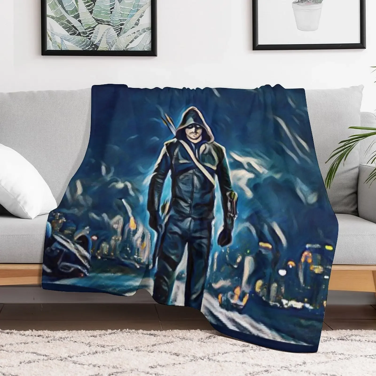 Оливковое Зеленое одеяло со стрелками декоративные кровати одеяла для сна