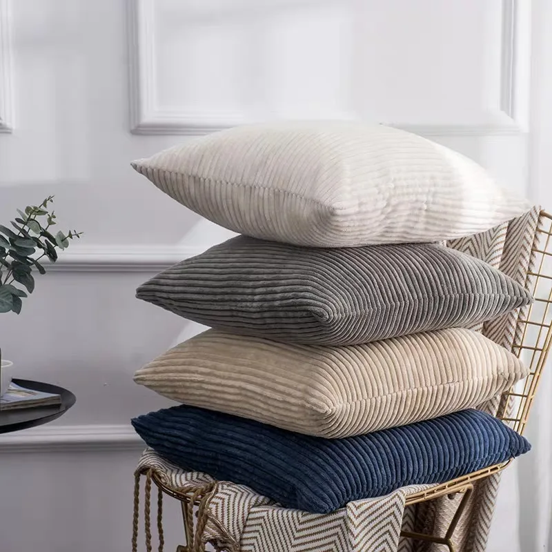 

Corduroy Cushion Cover Home Living Room Decoration Sofa Pillow Case 45*45 Hugs Personalized Gift Stripes Nordic Pillowcase