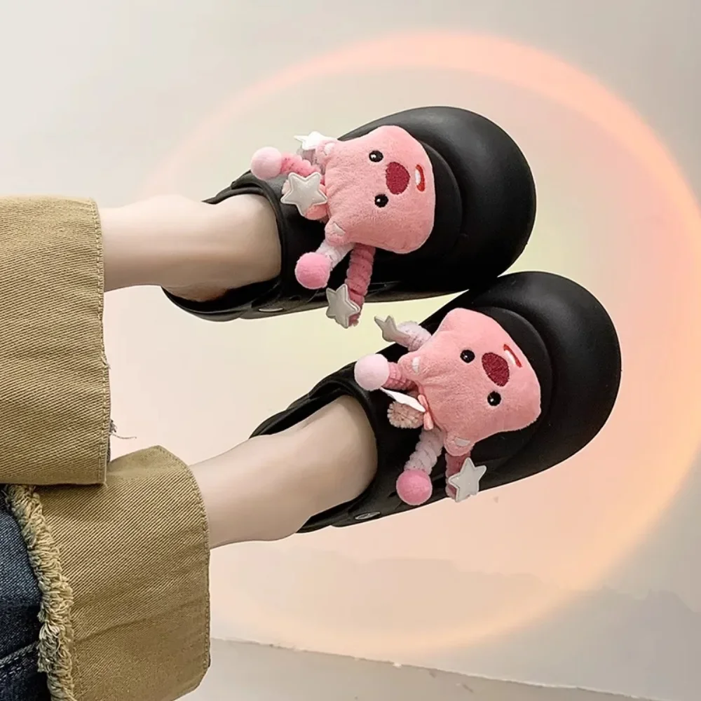 Летние женские тапочки Baotou с мультяшным принтом милые Нескользящие пляжные