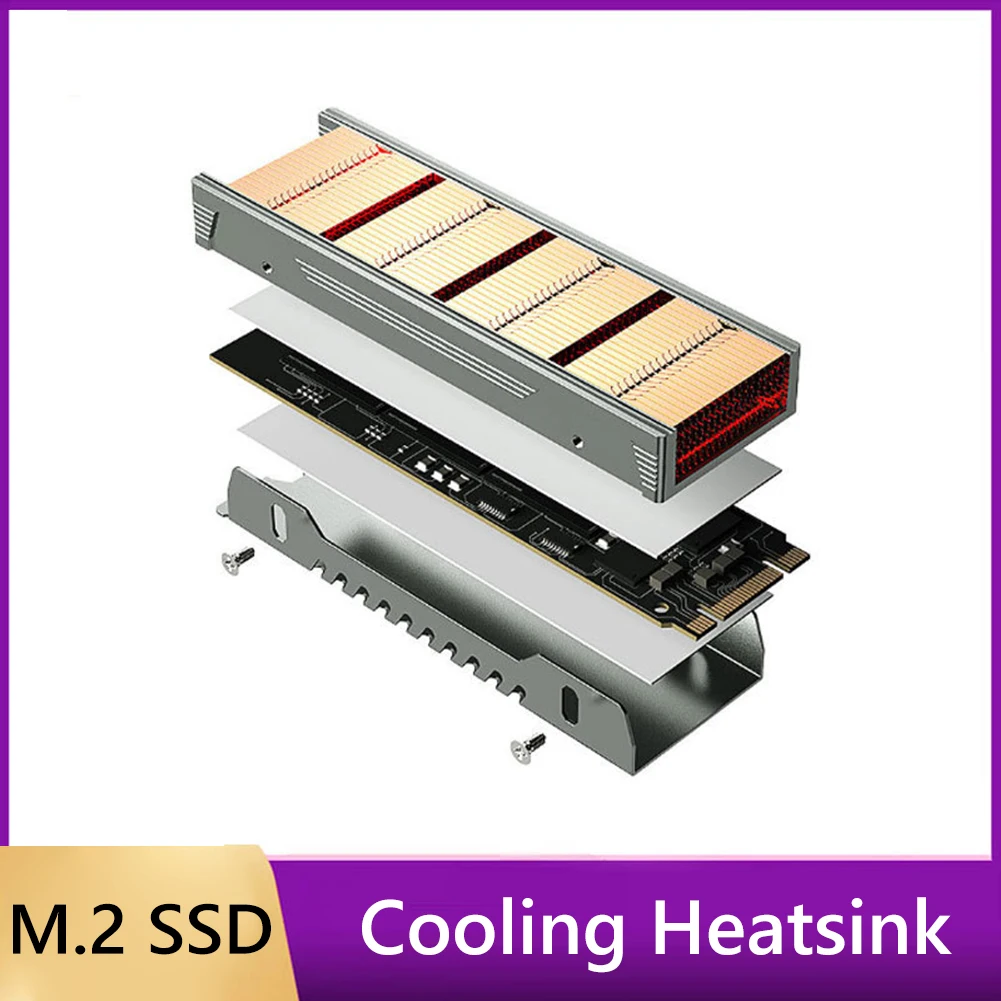

Aluminum Alloy Cooler Heat Radiator with Silicone Thermal Pads M.2 SSD Radiator Anti-corrosion M.2 2280 SSD Heatsink Accessories