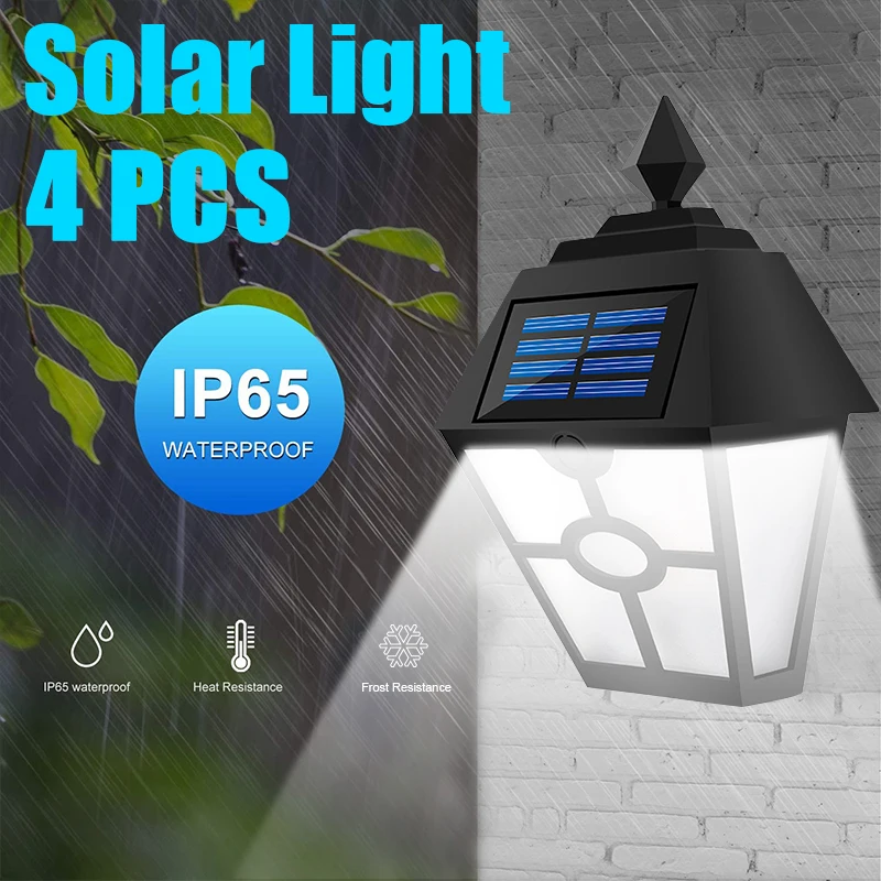 

Solar Wall Lights Outdoor Solar Lamps LED Waterproof Garden Decor For Fence Balcony Courtyard Street Wall Light Path Porch Lamp