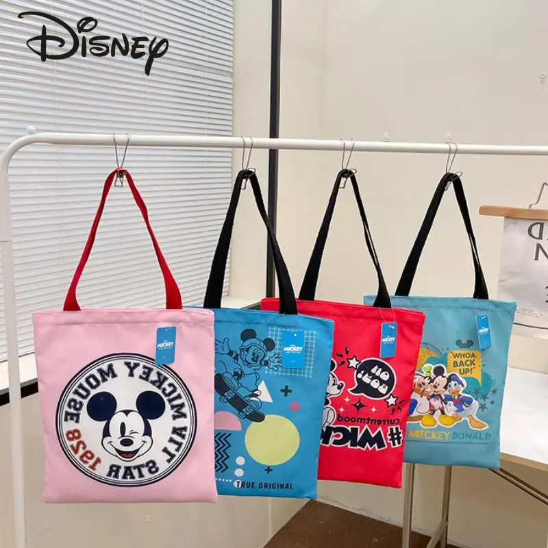 

Disney Fashion Canvas Women's Handbag Cartoon Large Capacity Shoulder Bag Multi Functional Casual Versatile Shopping Bag