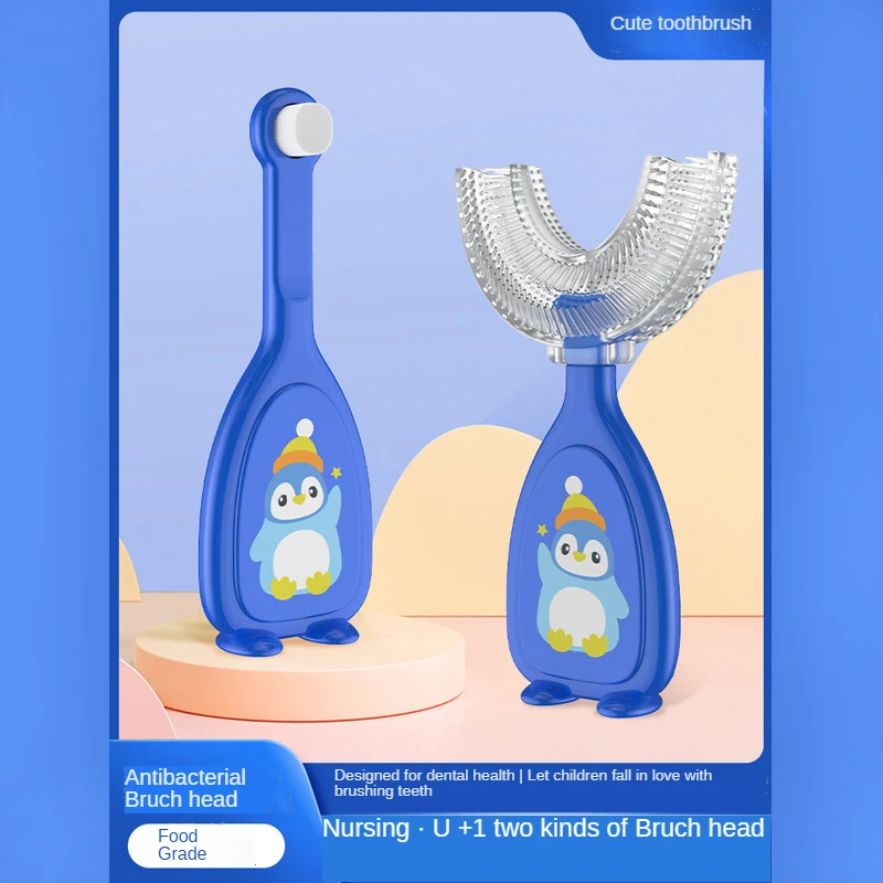 

Children U-Shape Toothbrush 2-12years Kids Teeth Oral Care Cleaning Brush Soft Silicone Teeth Whitening Cleaning Tool Brush