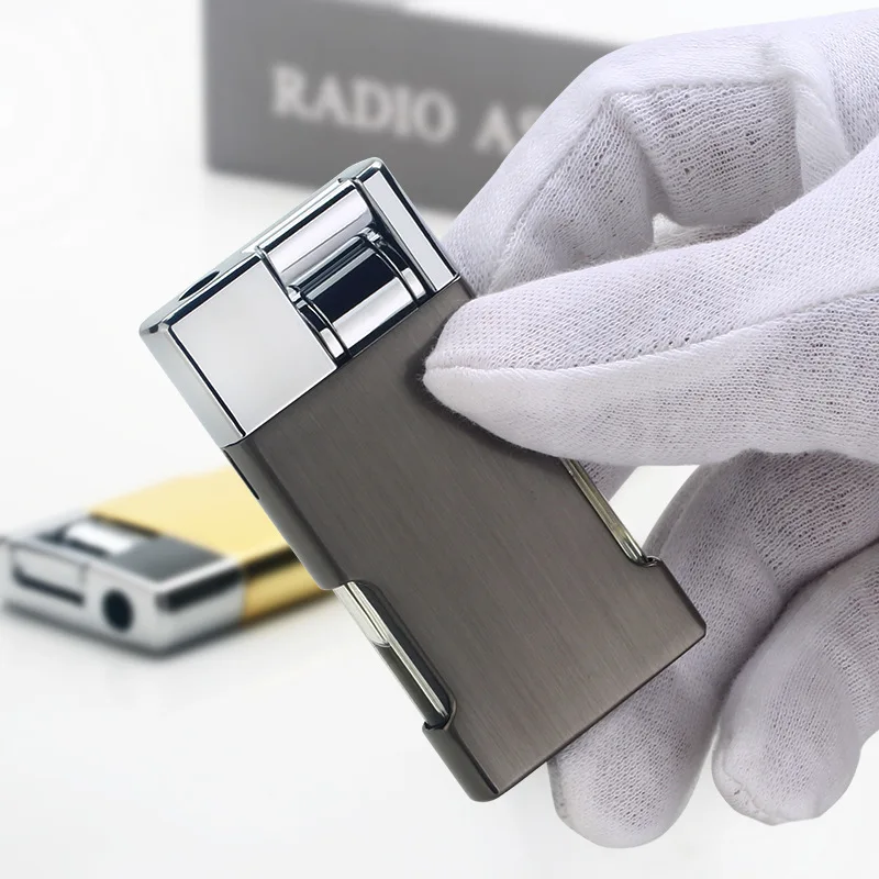 Металлические газовые зажигалки с синим пламенем, зажигалки для сигарет и сигар, мини-горелка, ветрозащитная зажигалка, гаджеты для мужчин, новая мода (art.: 3920d4ef58c8d) - 3920d4ef58c8d
