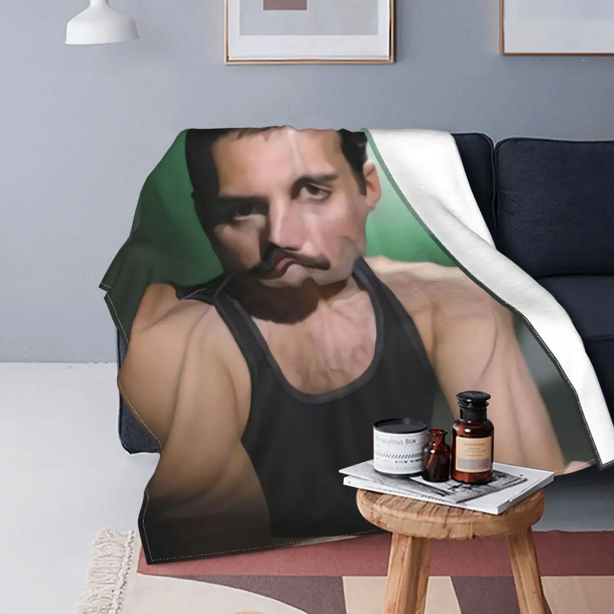 

Freddie Mercury Blanket 3D Printed Soft Flannel Fleece Warm Rock Music Throw Blankets for Car Bedroom Sofa