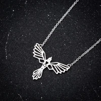 wangaiyao2022 divine beast origami geometric niche necklace ins animal wings flying bird collarbone chain cold wind jewelry