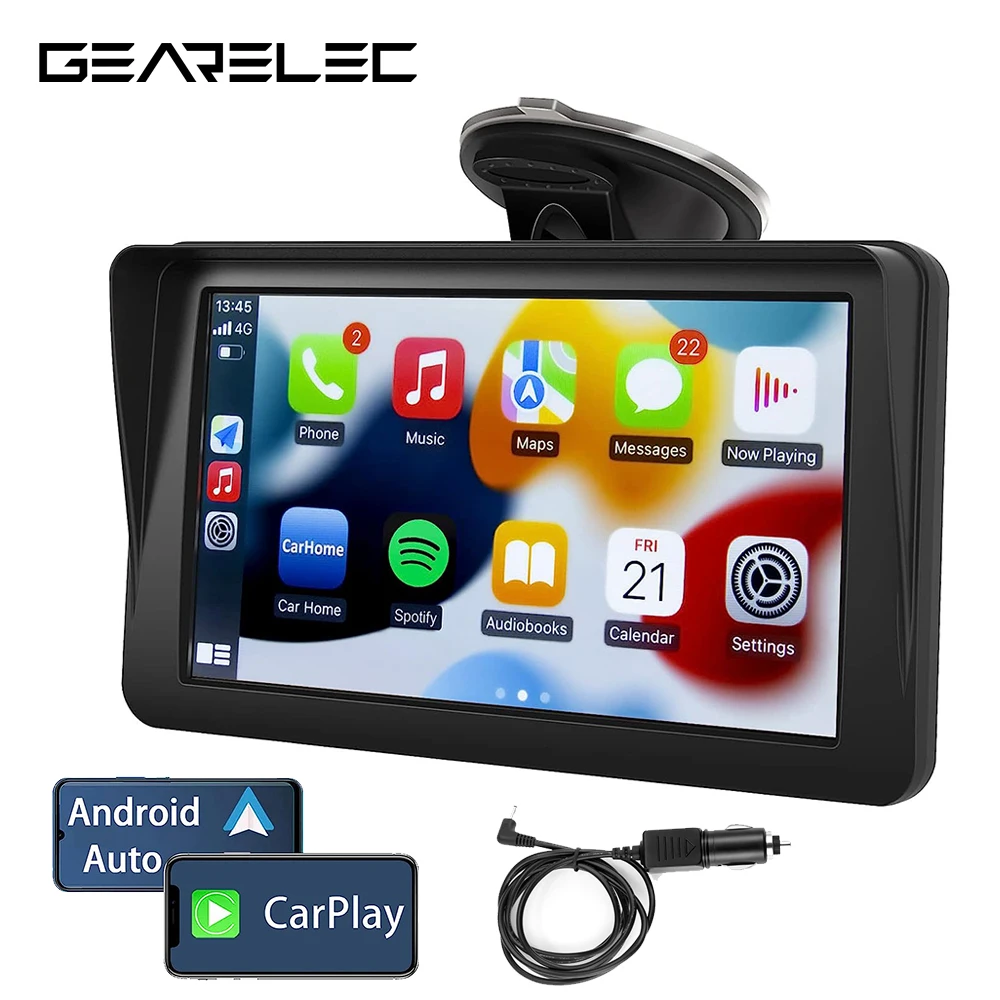 

Portable Wireless Apple Carplay Android Auto Car Radio Stereo 7inches Touchscreen Multimedia Player & Bluetooth 5.0 Car Audio