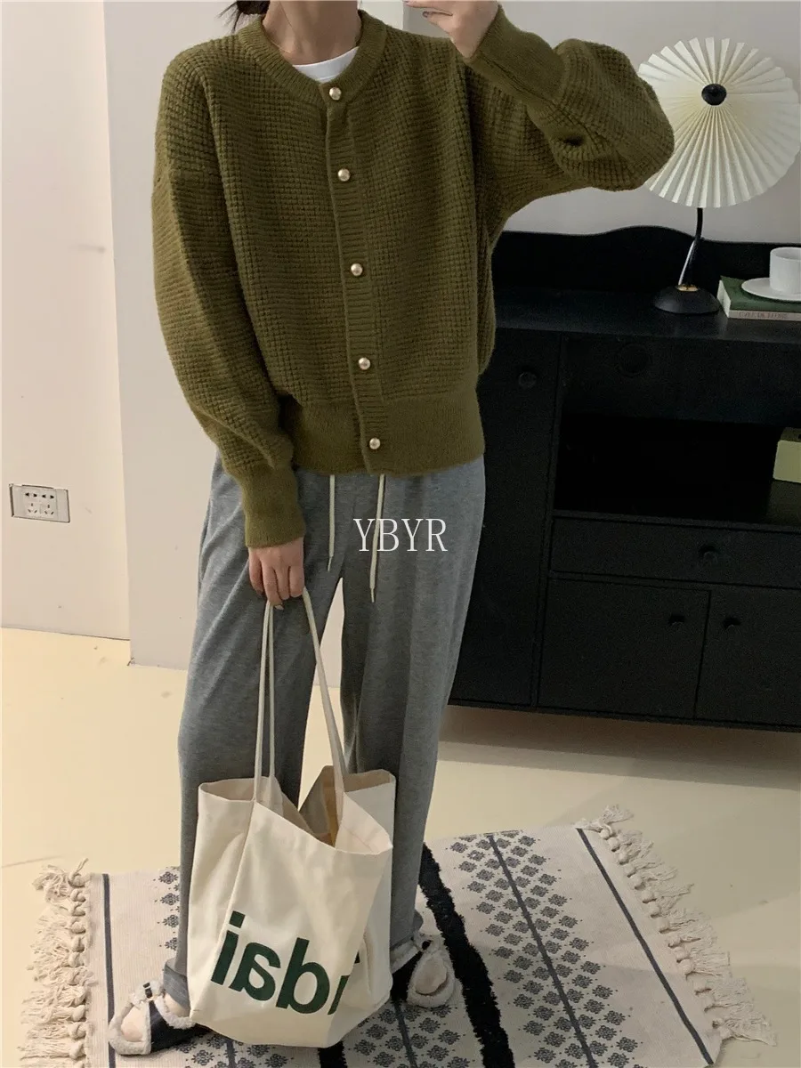 Женский Зимний вязаный кардиган мягкий свитер однотонные топы повседневная