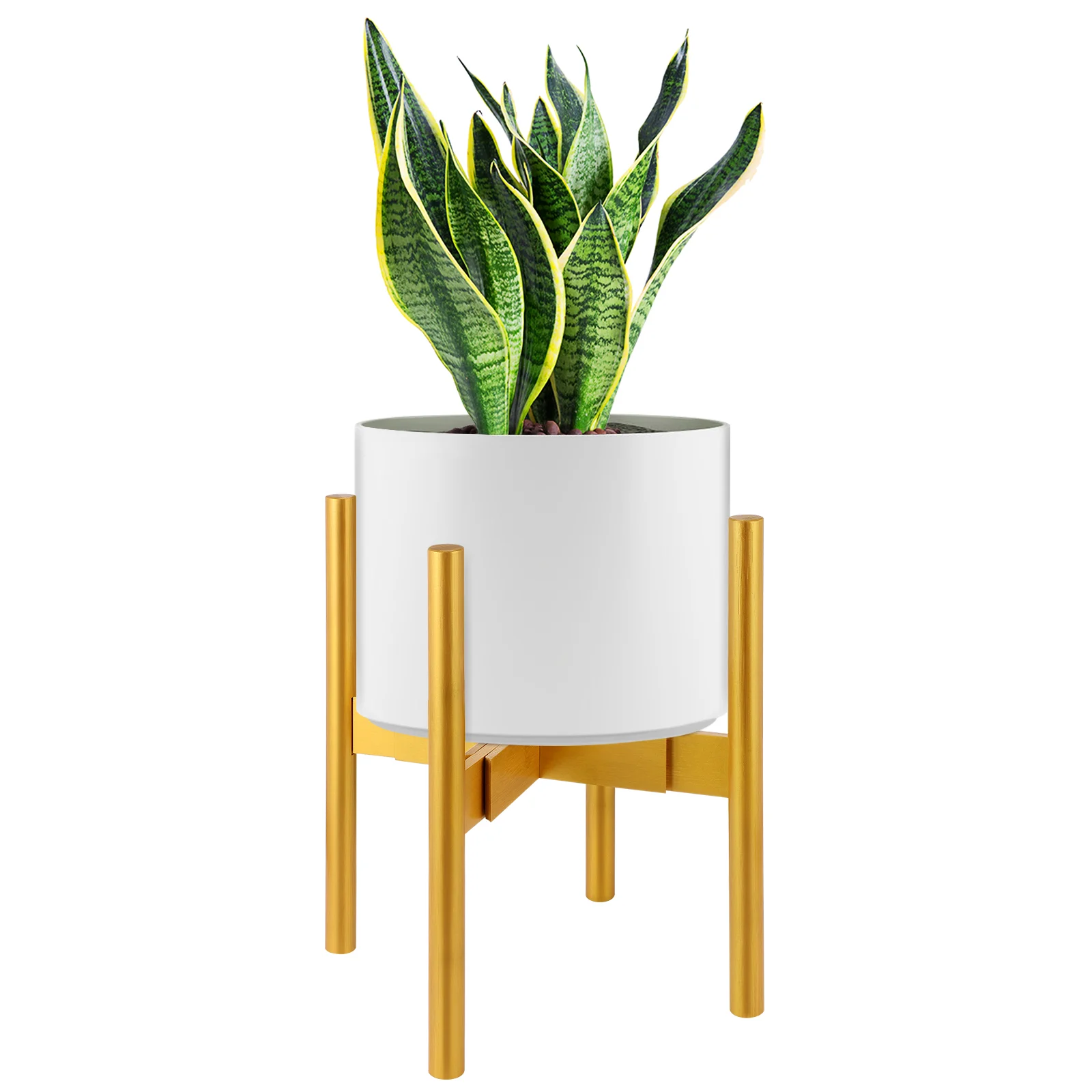

Yardwe Extendable Bamboo Planter Stand Adjustable Plant Holder Adjustable Width: 7-12" Indoor Modern Planter Rack (Golden)
