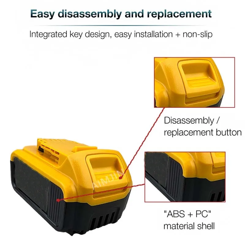 

20V 6Ah Rechargeable Lithium-Ion Battery Suitable For Dewalt DCB205 DCB201 DCB203 Power -100% True Capacity