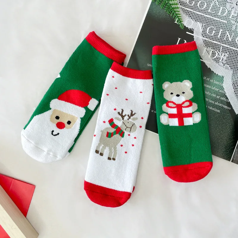

3 пары/Лот Рождественские Зимние Детские носки для девочек плотные махровые носки для маленьких мальчиков плюс бархатные хлопковые детские...