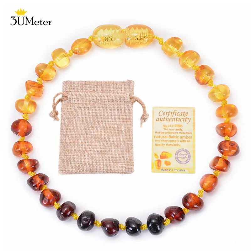 

2022 New Natural Baltic Amber Beads Bracelet Hand-Assembled Genuine Ambers Teething Bracelets Certified Jewelry Gift for Baby