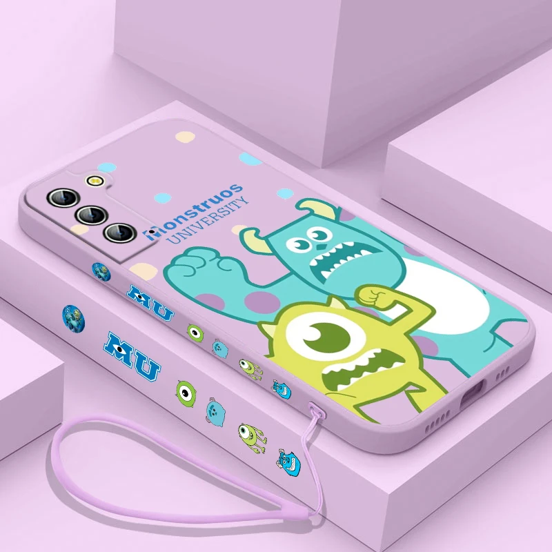 Чехол для телефона Disney Monsters Inc Samsung Galaxy S24 S23 S22 S21 S20 Pro FE Plus Ultra Liquid Left Rope Cover