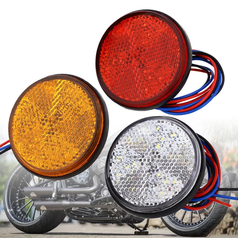 

2pcs Motorcycle 24 LED Brake Stop Warning Reflector Light Rear Tail Marker Lamp for 12V Truck Trailer Motorcycle Accessories
