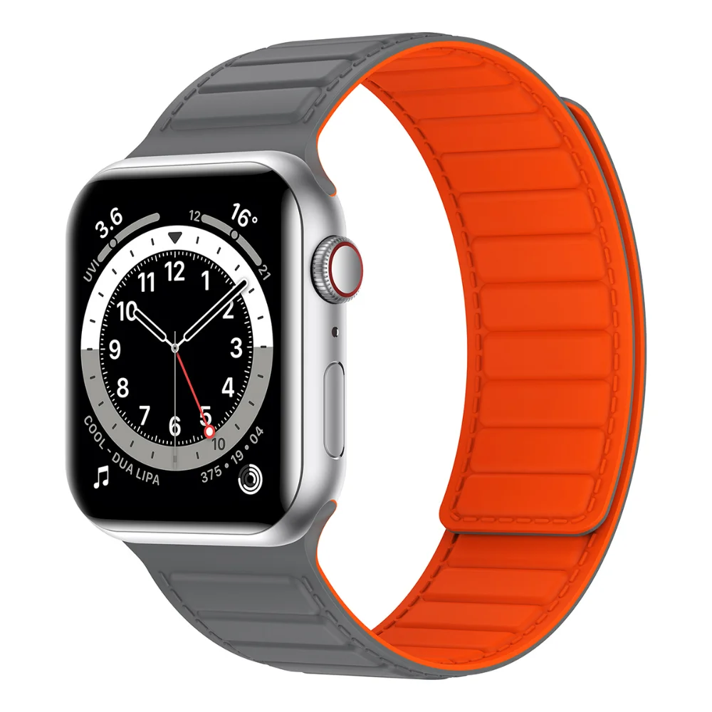 Silicone Strap For Apple Watch 44mm 40mm 45mm 41mm 42mm 38mm 49mm Magnetic Wristband iWatch Series 8 Ultra 7 4 5 6 SE 45 mm Band