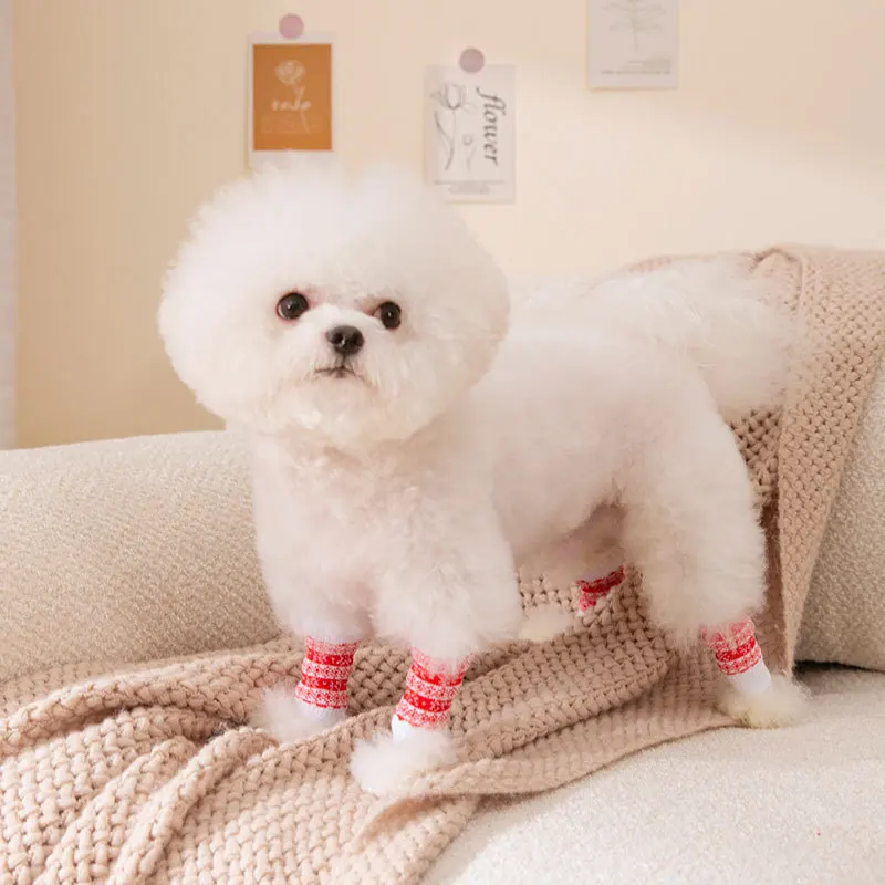

Dog Socks Joint Socks do not Fall off Shin Guards Dog Foot Covers Puppy Cotton Socks Cute Knit Socks Four Seasons Universal