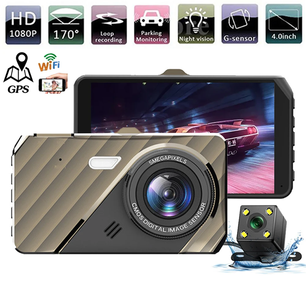

Car DVR WiFi 3.0" Full HD 1080P Dash Cam Rear View Camera Night Vision Video Recorder Black Box Auto Dashcam GPS Parking Monitor