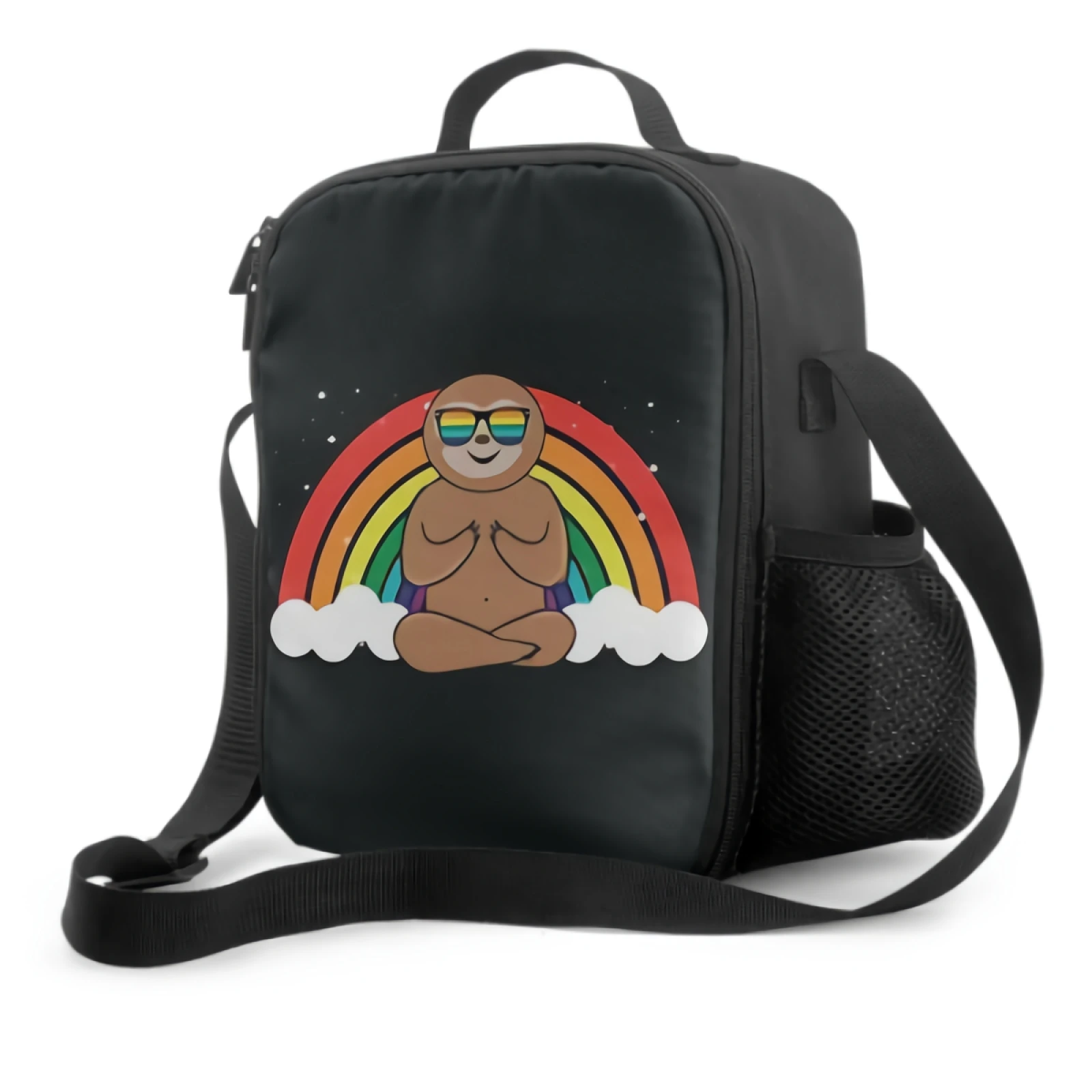 

Cute Sloth Insulated Lunch Bag for School Picnic Rainbow Lunch Box Containers for Kids Reusable Cooler Bag with Shoulder Strap