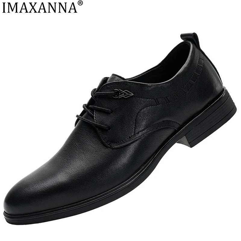 IMAXANNA Genuine Leather Shoes Men Loafers Soft Comfortable Mens Business Shoes Flat Casual Footwear Male Brand Shoe
