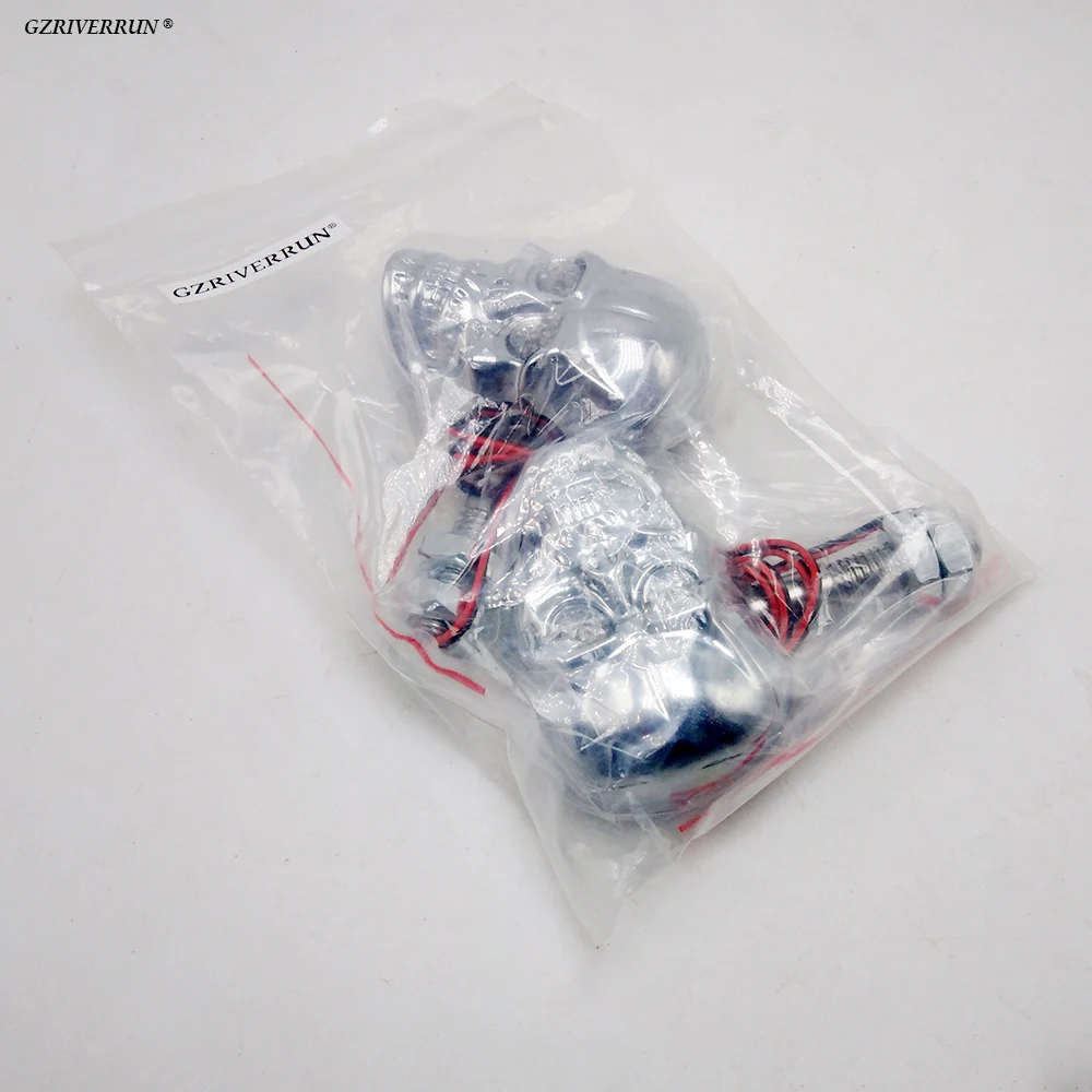 LED Indicator Unit Motorcycle Turn Signal Flasher Skull Head Chrome Cafe Racer Accessories for Kawasaki Z750 R1200r BMW ... |