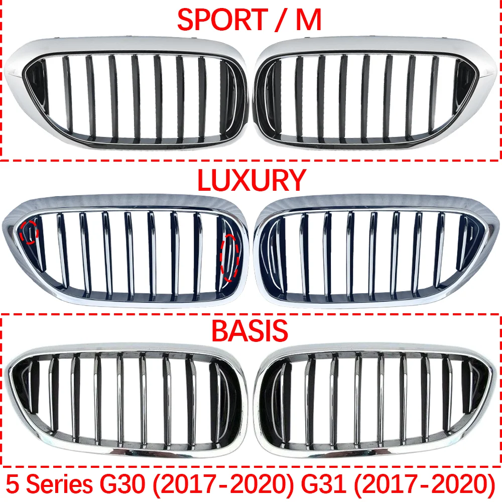 Для BMW 5 серии G30 G31 2017 2018 2019 2020 518d 520d 520i 525i 530i 540ix хромированный стиль черный