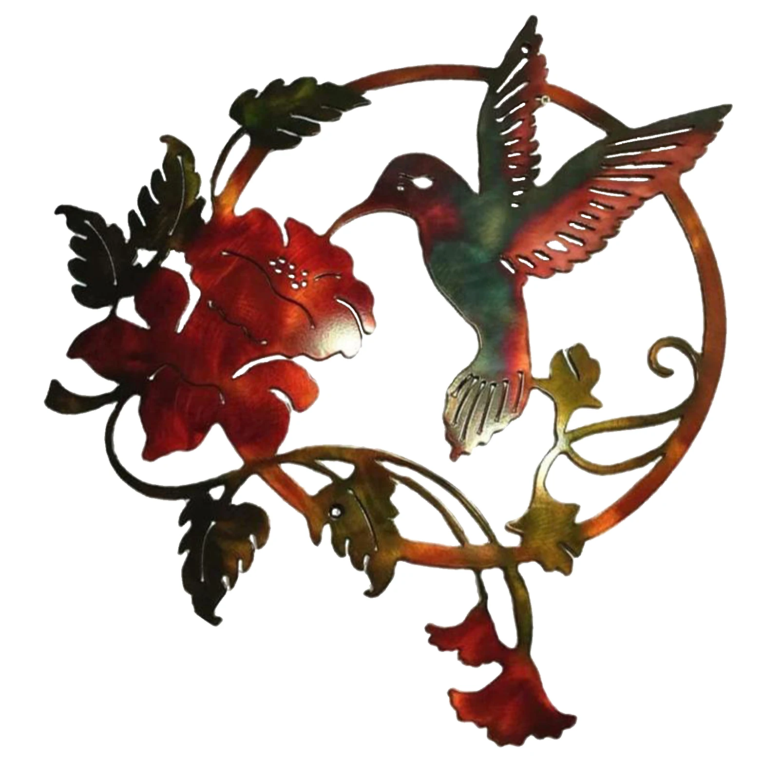 

Настенное украшение для гостиной, подвесное украшение в виде Колибри, Подарочный дизайн, круглая садовая статуя в форме цветка, металлическая художественная домашняя статуя в форме птицы
