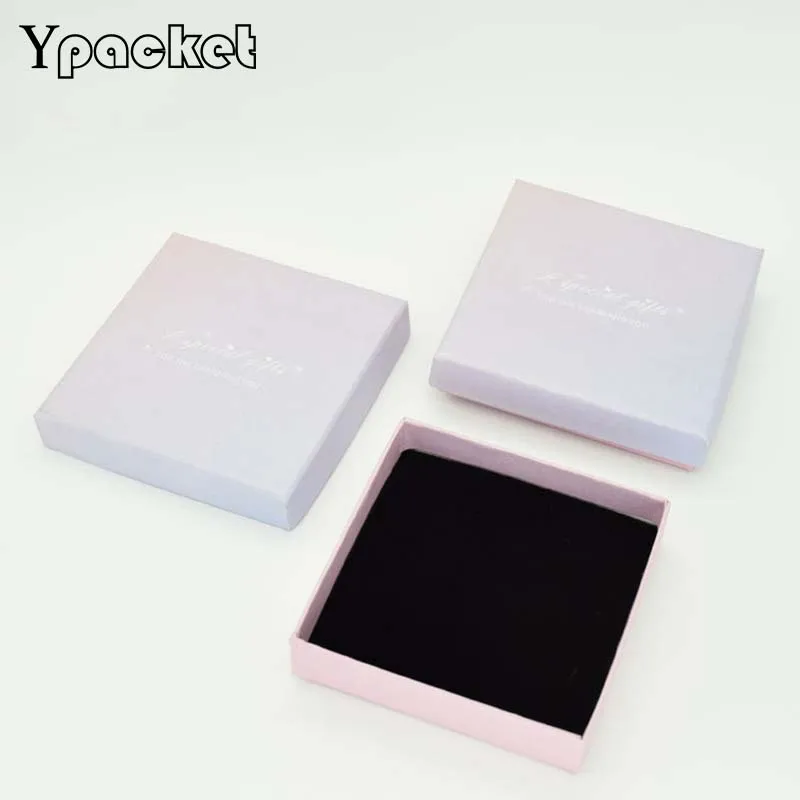 

Purple Elegance Square Thickness Jewellery Paper Boxes 8x8x1.8cm Bracelet Packaging Brooch Hair Accessiores Storage Box