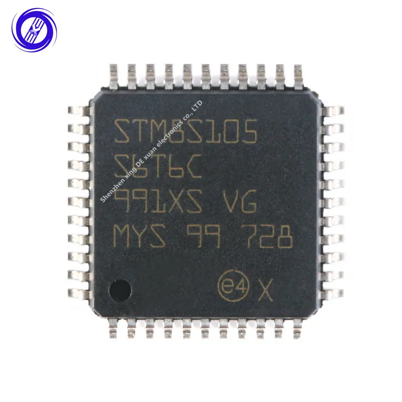 

STM8S105S6T6C LQFP-44 16MHz 32KB Flash Memory 8-bit Microcontroller MCU Micro Controller EEPROM 1KB RAM 2KB