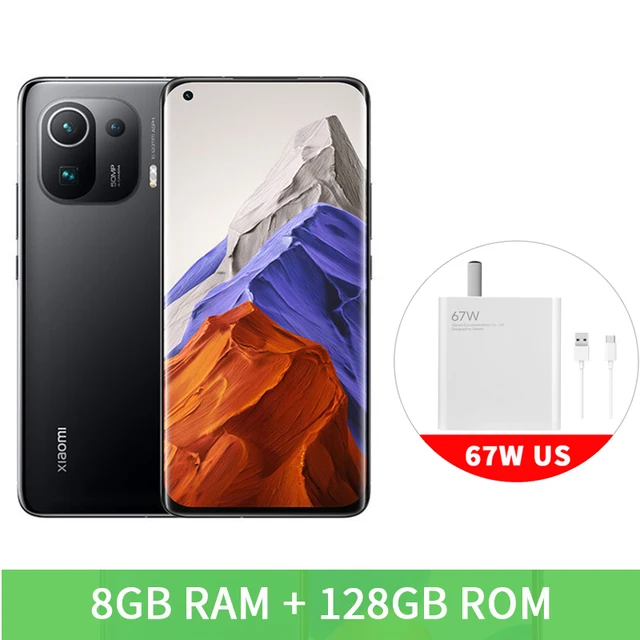  Xiaomi Mi 11 Pro с глобальной прошивкой, 128 Гб/256 ГБ, Snapdragon 888, 6,81 дюйма, 2K, 120 Гц, AMOLED экран, зарядное устройство 67 Вт, 5000 мАч, камера 50 МП 