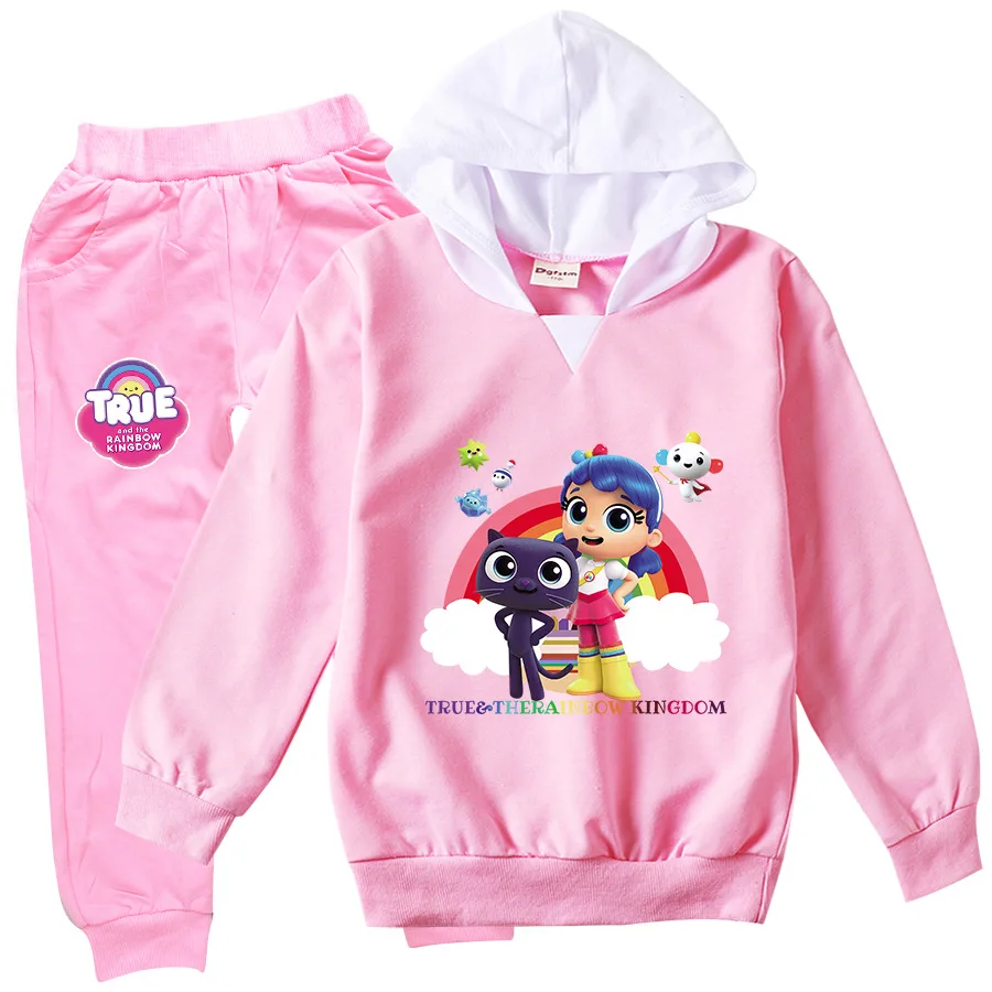 

Children's True Rainbow Kingdom Tracksuit for Girls Hoodies Jogging Pants 2pcs Sets Toddler Girl Outfits Baby Boys Sportwear