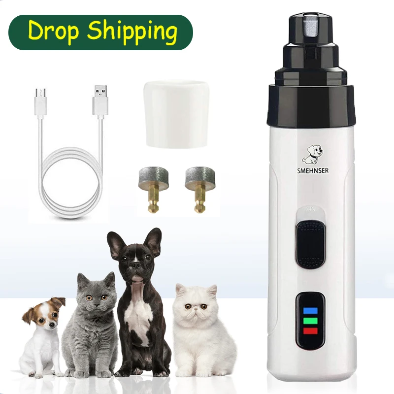 

Drop Shipping Electric Dog Nail Clippers for Dog Nail Grinders Rechargeable USB Charging Pet Cat Nail Grooming Trimmer Tools