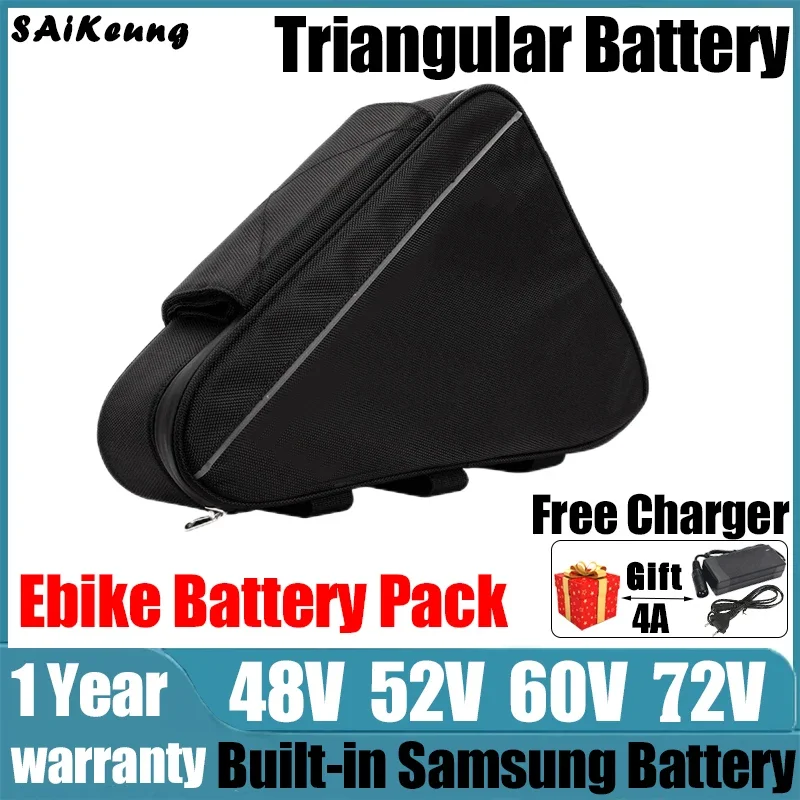 Электрический аккумулятор Bafang drieвыразитель 48V52V 40ah 50ah oplaadnaked Accu 60V72V 60ah