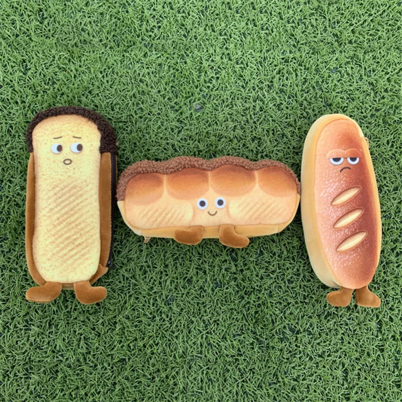 

1PC Cute Bread Pen Case Large Capacity Funny Individual Pencilcase Bag Children Gift
