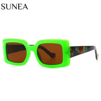 fashion rectangle sunglasses women colour blocking sunglass vintage sun glass men luxury eyewear uv400 gradient brown shades