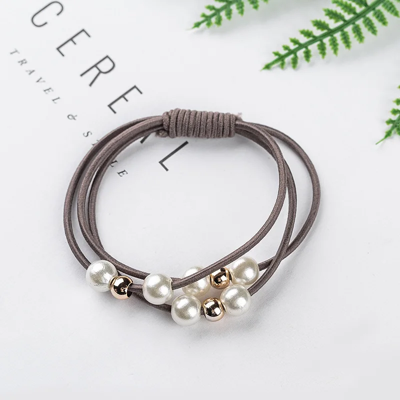 Простые эластичные резинки для волос с имитацией жемчуга в Корейском стиле