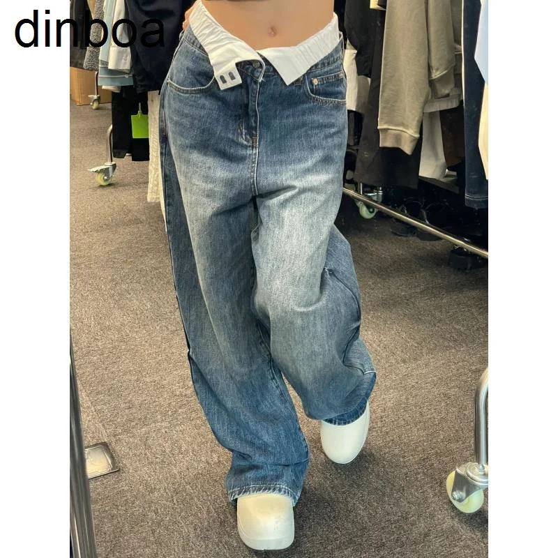 

Womenhigh Waist Loose Wide Leg Korean Style Fashion Y2k Retro Street Casual Design Sense Straight Pockets Pants Baggy Wide Pants