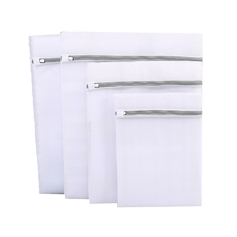

3/4PCS Mesh Laundry Bag White Reusable Durable Mesh Laundry Bags Coarse Net Laundry Basket For Washing Machines Mesh Bra Bag