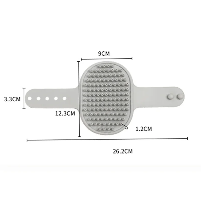 Расческа для груминга кошек и собак, щетка для купания, массажная расческа для вычесывания шерсти с резиновыми щетинками и регулируемой ручкой-кольцом (art.: 3920dc95191e7) - 3920dc95191e7